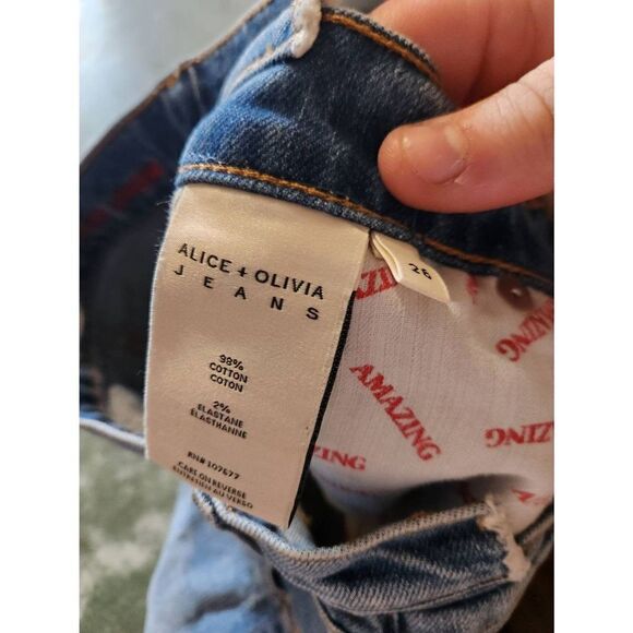 ALICE + OLIVIA JEANS Amazing High Rise Double Waistband Shorts Sz 26 - Picture 5 of 7